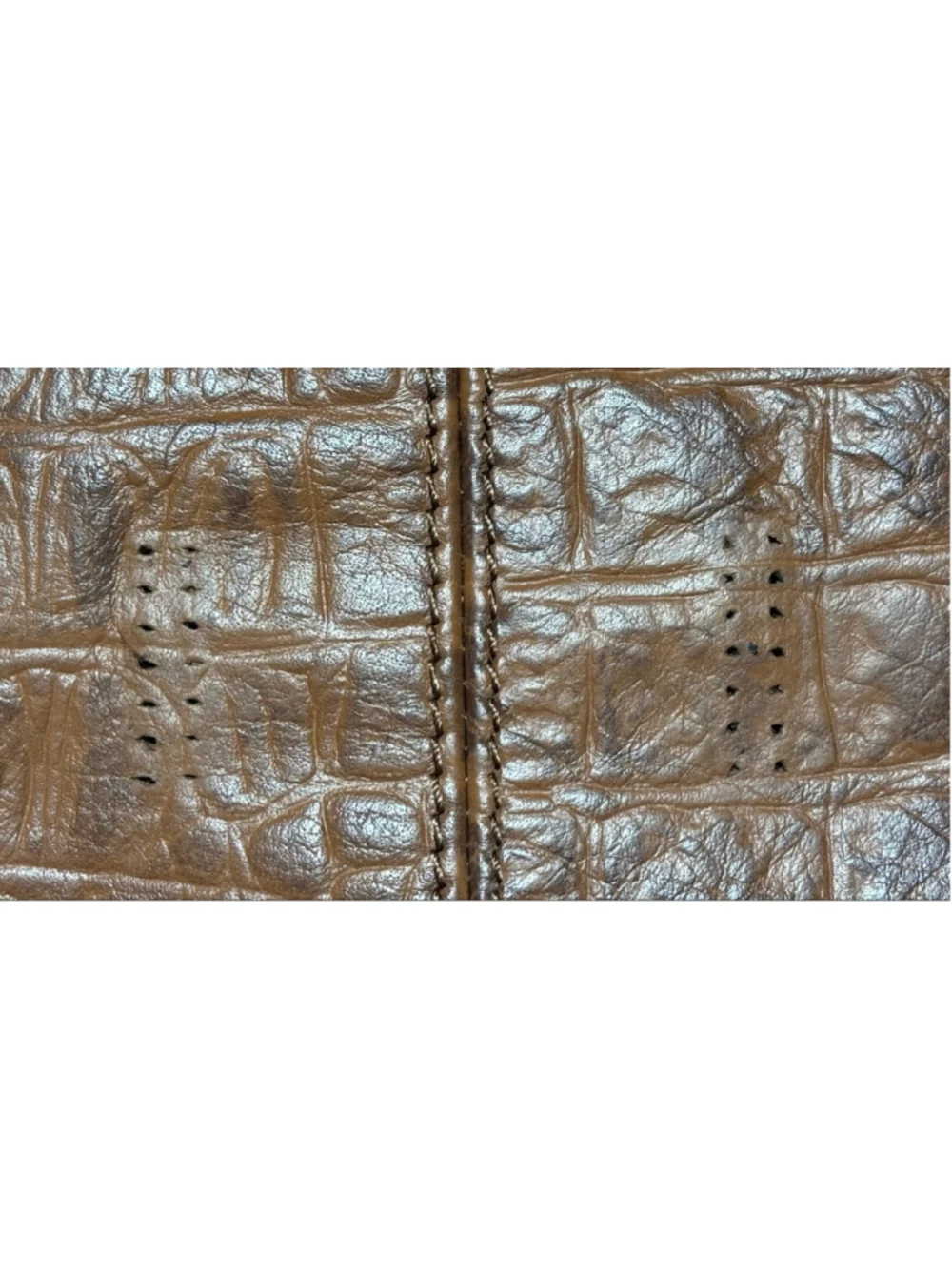 Y2K Tignanello Croc Embossed Tan & Brown Leather Crossbody Organize Fair Conditi